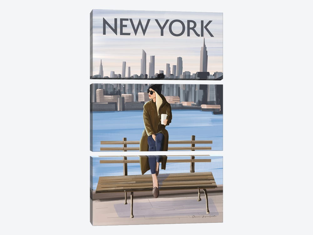 Girl in New York II by Omar Escalante 3-piece Canvas Print
