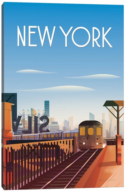 New York City Canvas Art Print - Train Art