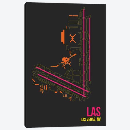 Las Vegas (McCarran) Canvas Print #OET105} by 08 Left Canvas Wall Art
