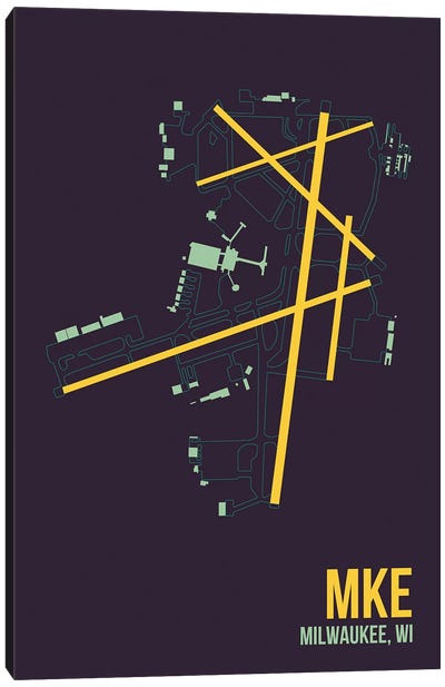 Milwaukee (General Mitchell) Canvas Art Print - Transit Maps