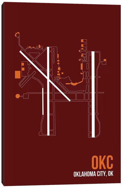 Oklahoma City (Will Rogers) Canvas Art Print - Transit Maps