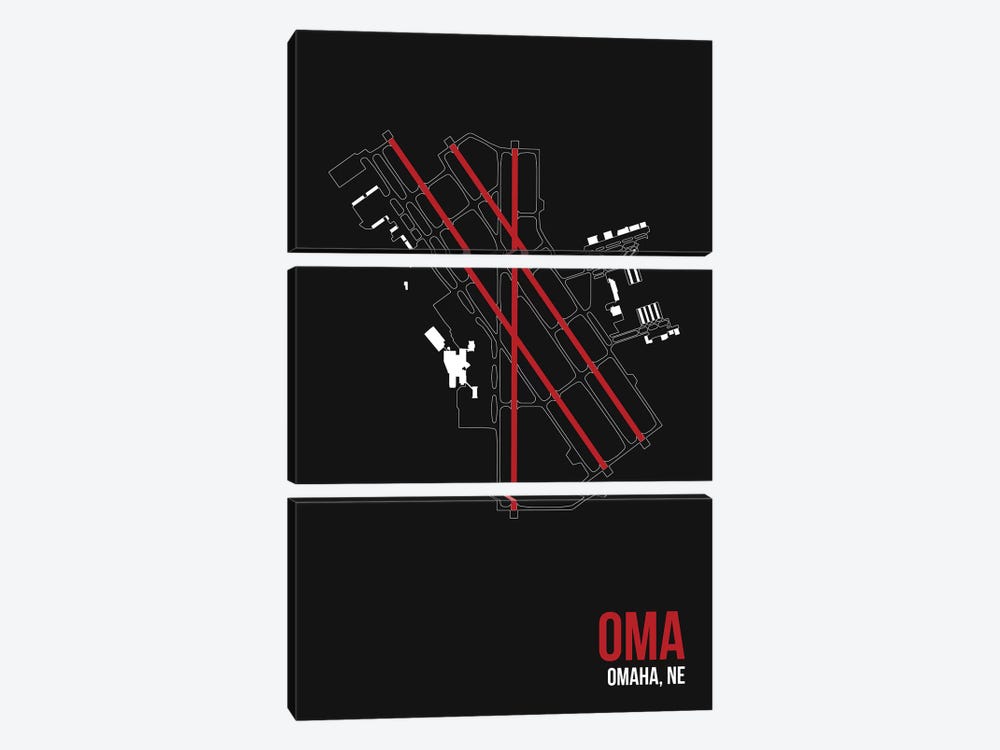 Omaha (Eppley) by 08 Left 3-piece Canvas Print