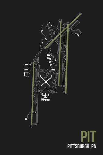 Large Map Art - Canvas Prints: Pittsburgh by 08 Left