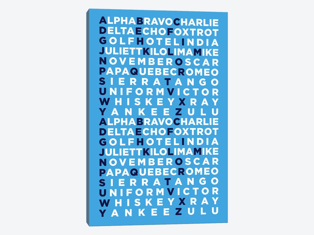 International Radiotelephony Spelling Alphabet I by 08 Left 1-piece Canvas Print