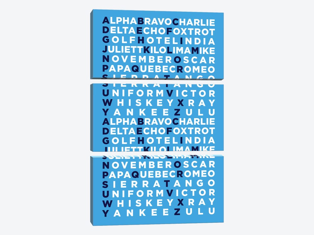 International Radiotelephony Spelling Alphabet I by 08 Left 3-piece Art Print