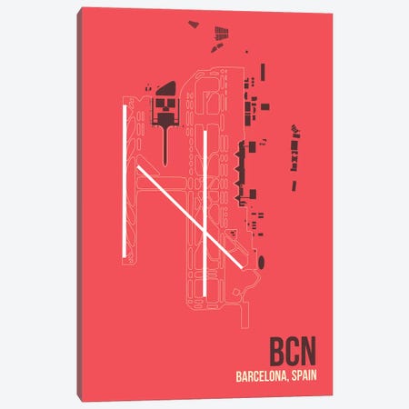 BCN Diagram, Barcelona, Spain Canvas Print #OET155} by 08 Left Canvas Art Print