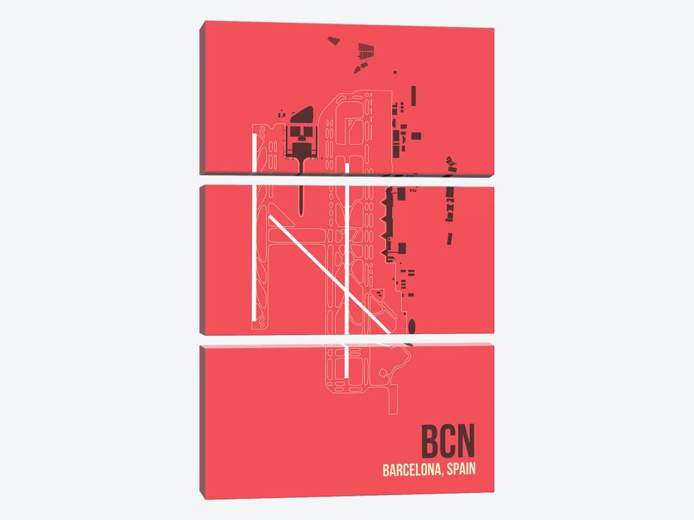 BCN Diagram, Barcelona, Spain by 08 Left 3-piece Canvas Art