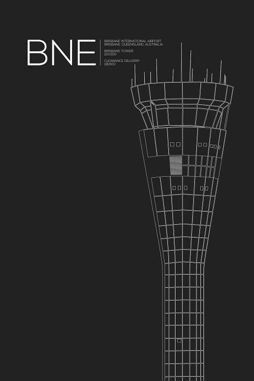 BNE Tower, Brisbane International Airport by 08 Left wall art