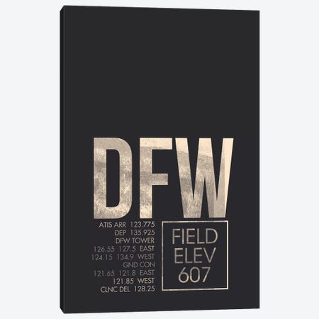 Dallas/Fort Worth Canvas Print #OET15} by 08 Left Canvas Wall Art