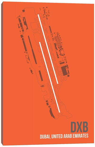 DXB Diagram, Dubai, United Arab Emirates Canvas Art Print - Transit Maps