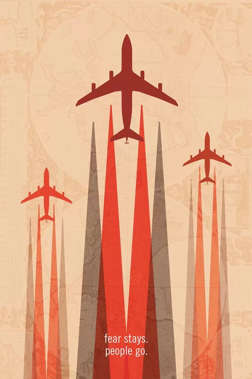 Fear Stays. People Go. Travel Poster by 08 Left wall art