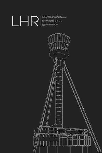 London Travel Posters: LHR Tower, Heathrow Airport by 08 Left