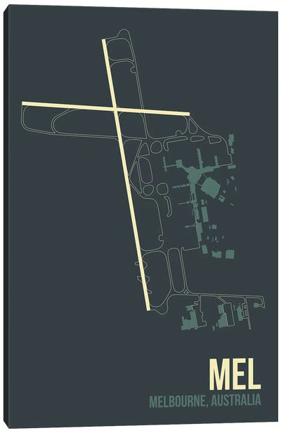 MEL Diagram, Melbourne, Australia Canvas Art Print - Airport Art