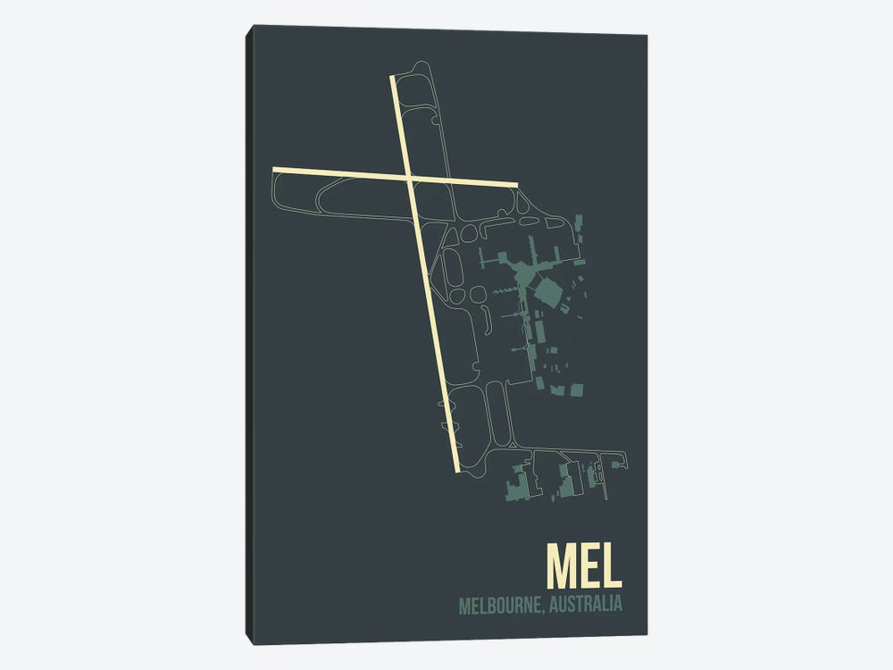MEL Diagram, Melbourne, Australia by 08 Left 1-piece Canvas Artwork
