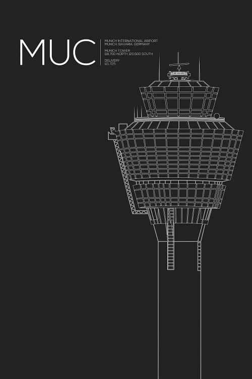 MUC Tower, Munich International Airport by 08 Left wall art
