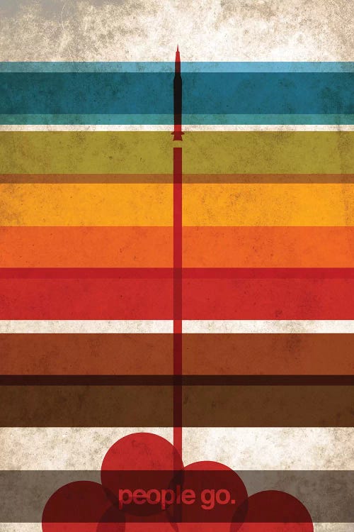 People Go: Rocket Travel Poster by 08 Left wall art