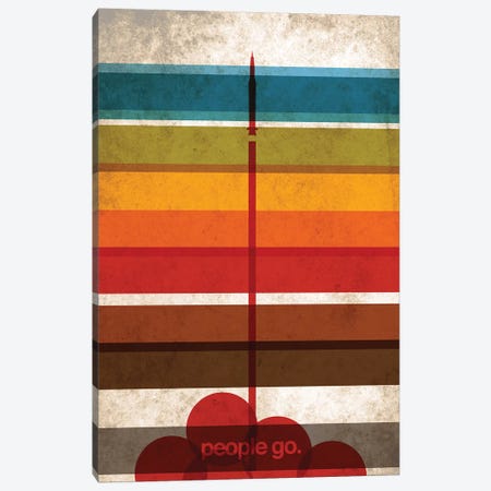 People Go: Rocket Travel Poster Canvas Print #OET183} by 08 Left Art Print