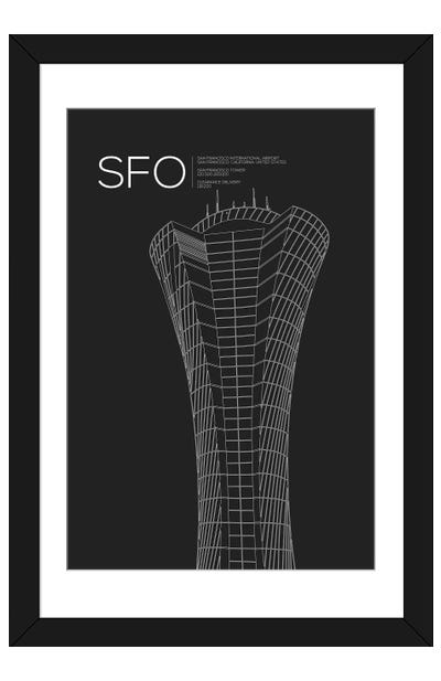 SFO Tower, San Francisco International Airport Paper Art Print - 08 Left