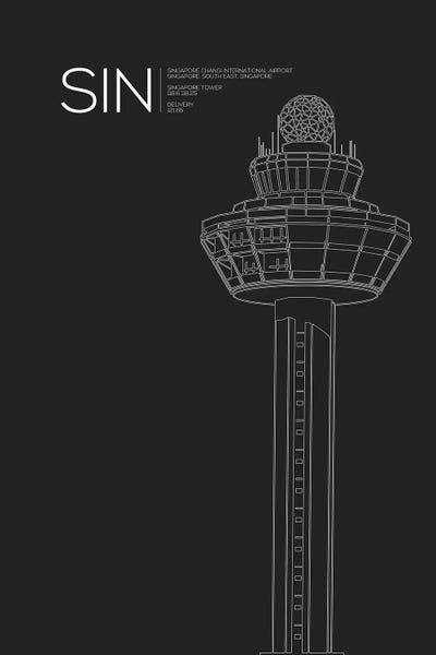 SIN Tower, Singapore International Airport by 08 Left canvas print