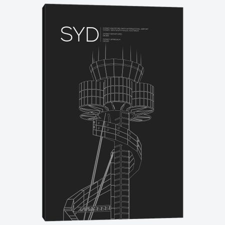 SYD Tower, Sydney International Airport Canvas Print #OET188} by 08 Left Art Print