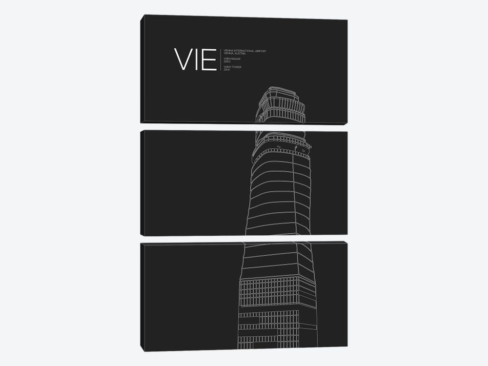 VIE Tower, Vienna International Airport by 08 Left 3-piece Canvas Print