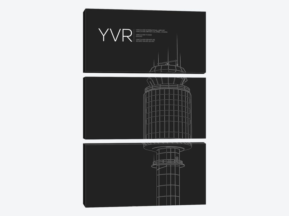 YVR Tower, Vancouver International Airport by 08 Left 3-piece Canvas Artwork