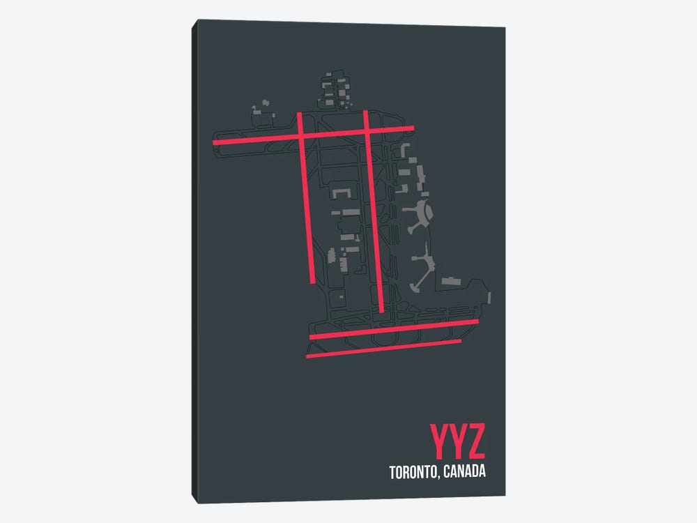 YYZ Diagram, Toronto by 08 Left 1-piece Canvas Art Print