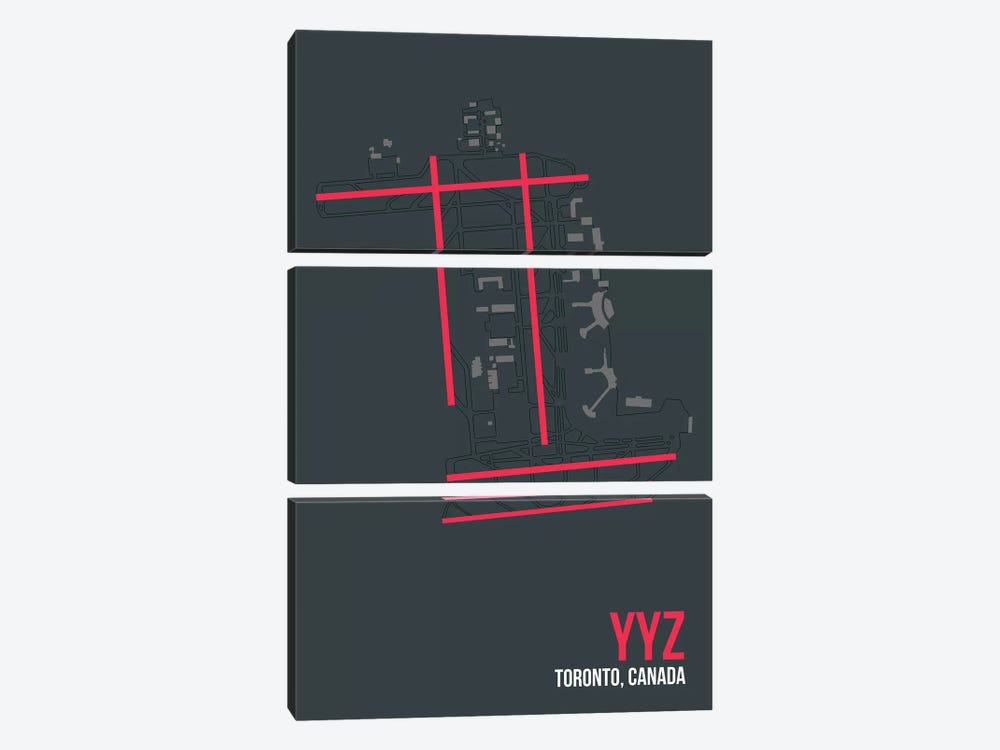 YYZ Diagram, Toronto by 08 Left 3-piece Art Print