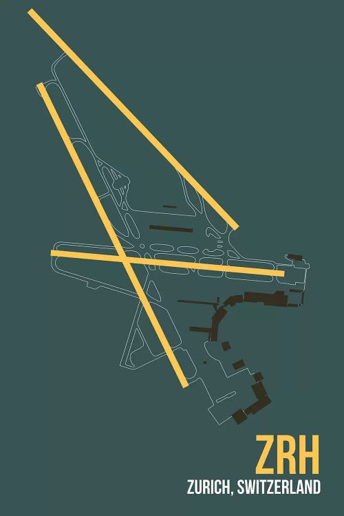 ZRH Diagram, Zurich by 08 Left wall art