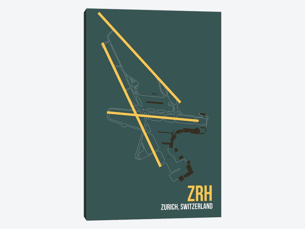 ZRH Diagram, Zurich by 08 Left 1-piece Art Print
