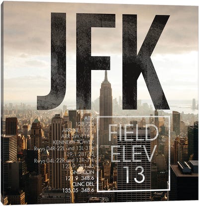 JFK Live Canvas Art Print - New York City Skylines