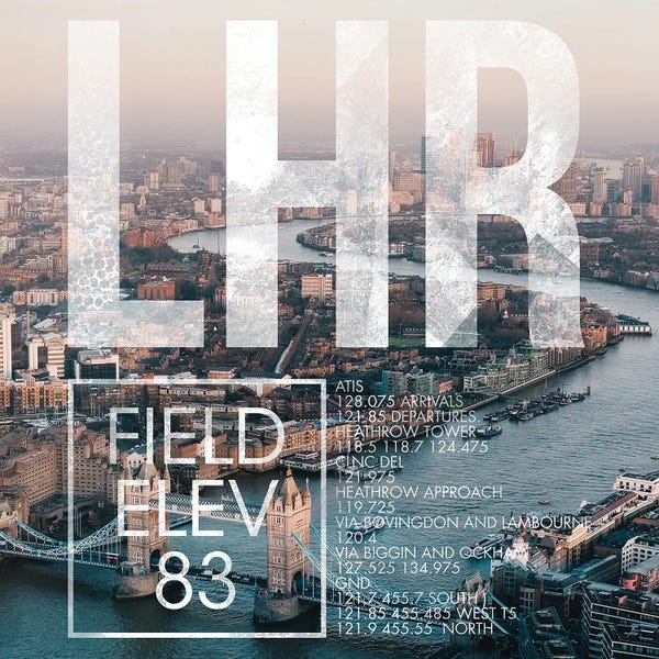 London Travel Posters: LHR Live by 08 Left