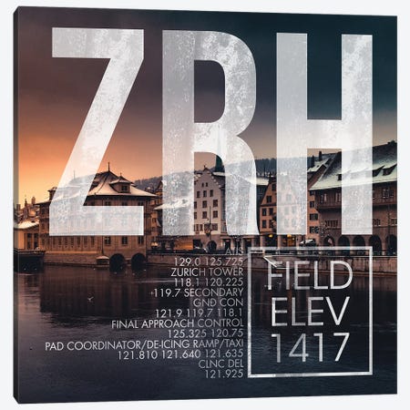 ZRH Live Canvas Print #OET293} by 08 Left Art Print