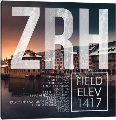 ZRH Live Canvas Art Print - Zurich
