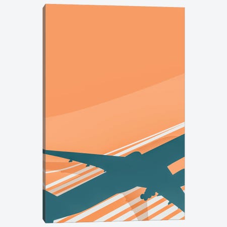 Peach Morning Takeoff Canvas Print #OET308} by 08 Left Canvas Art Print