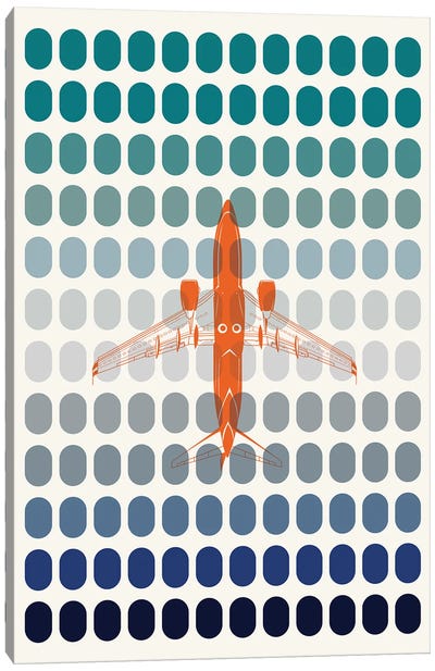 Plane Over Windows Canvas Art Print - Airplane Art