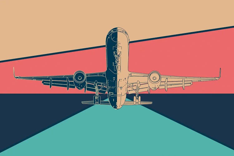 Retro Miami Takeoff by 08 Left wall art