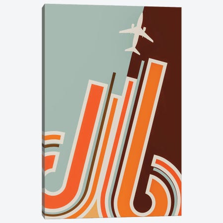 Retro Rocket Jet Canvas Print #OET313} by 08 Left Canvas Art