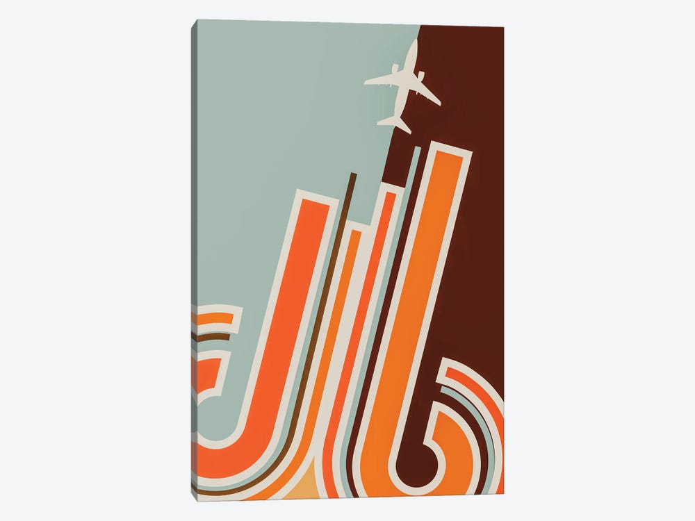 Retro Rocket Jet by 08 Left 1-piece Canvas Print