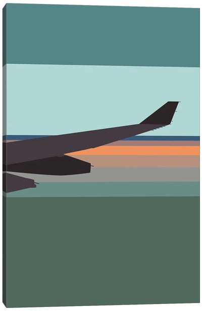 Window Seat Wings Canvas Art Print - Airplane Art