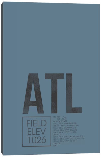 Atlanta (Hartsfield-Jackson) Canvas Art Print - Atlanta Travel Posters