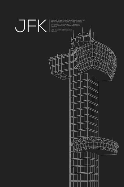 New York City Travel Posters: New York (JFK) Control Tower by 08 Left
