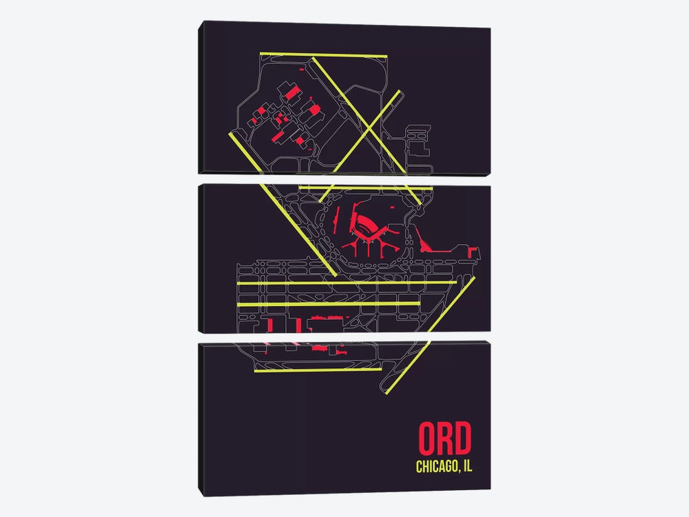 Chicago (O'Hare) by 08 Left 3-piece Art Print