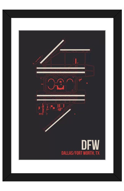 Dallas/Fort Worth Paper Art Print - 08 Left