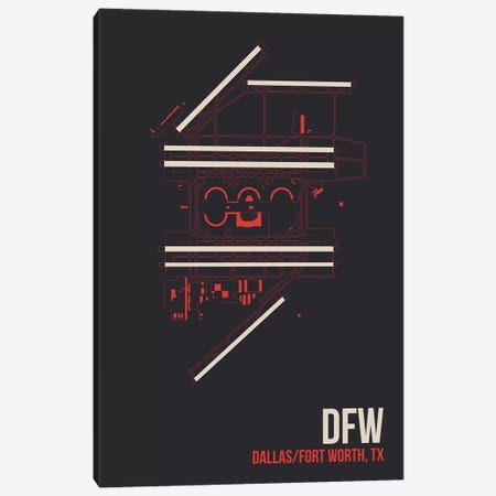 Dallas/Fort Worth Canvas Print #OET93} by 08 Left Canvas Print