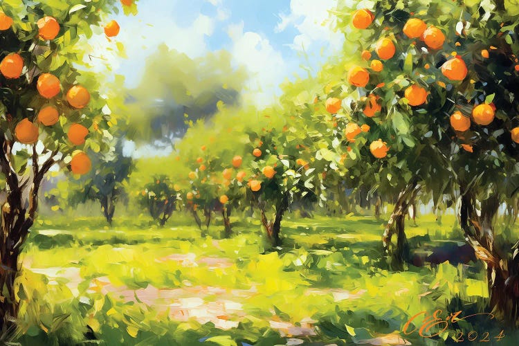 Orange Grove by Oksana Evteeva wall art