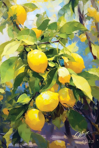 Lemon Grove Dreams by Oksana Evteeva framed canvas print