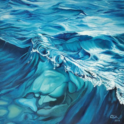 Pink Art - Canvas Prints: The Azure Cradle. Termini Imerese by Oksana Evteeva