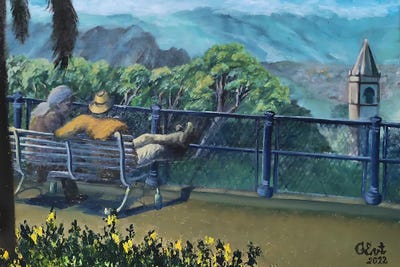 Sweet Doing Nothing. Belvedere by Oksana Evteeva framed wall art