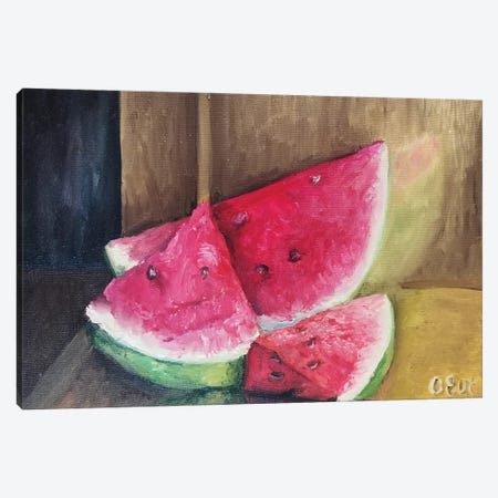 Watermelon In The Gold Canvas Print #OEV33} by Oksana Evteeva Art Print